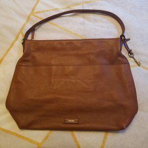 Fossil Leather Purse with Handle and Pockets